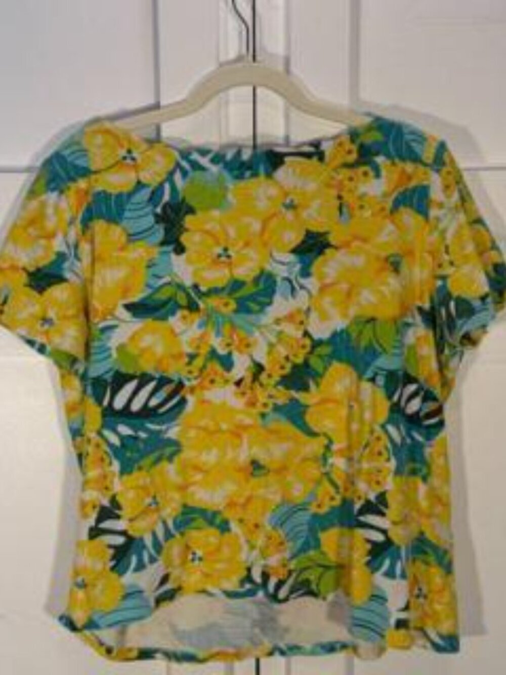 Kim Rogers Yellow Green Women's Floral Top Women’s L Yellow - Picture 3 of 7